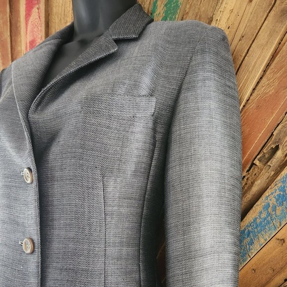 Jil Sander strong shoulder fitted wool/mohair jacket/blazer Sz 38 - Picture 5 of 8